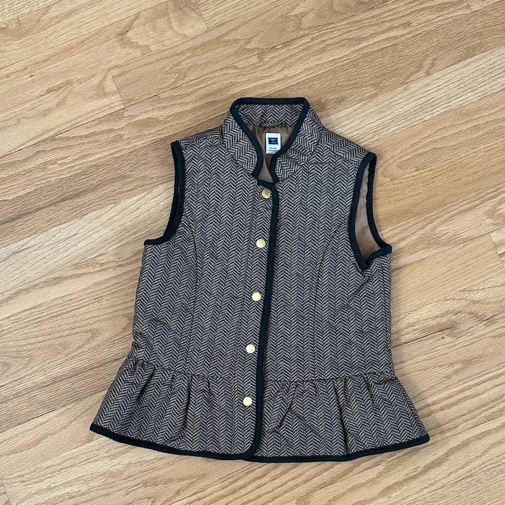 Janie and Jack Chic Black and Tan Quilted Vest